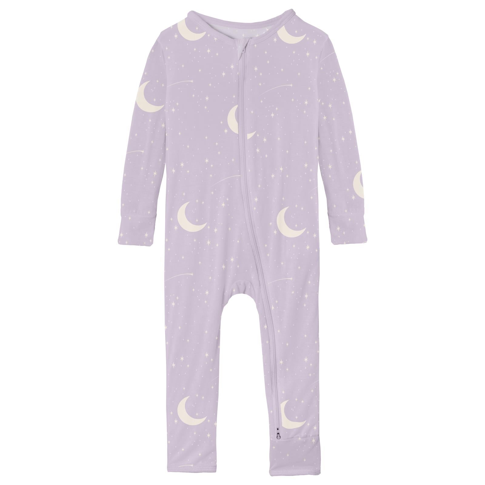 Print Coverall with 2 Way Zipper in Thistle Starry Sky & Moon