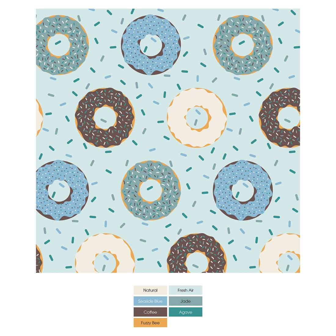 Print Coverall with 2 Way Zipper in Fresh Air Donuts and Sprinkles