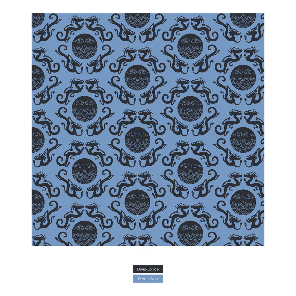 Print Convertible Sleeper with Zipper in Dream Blue Four Dragons