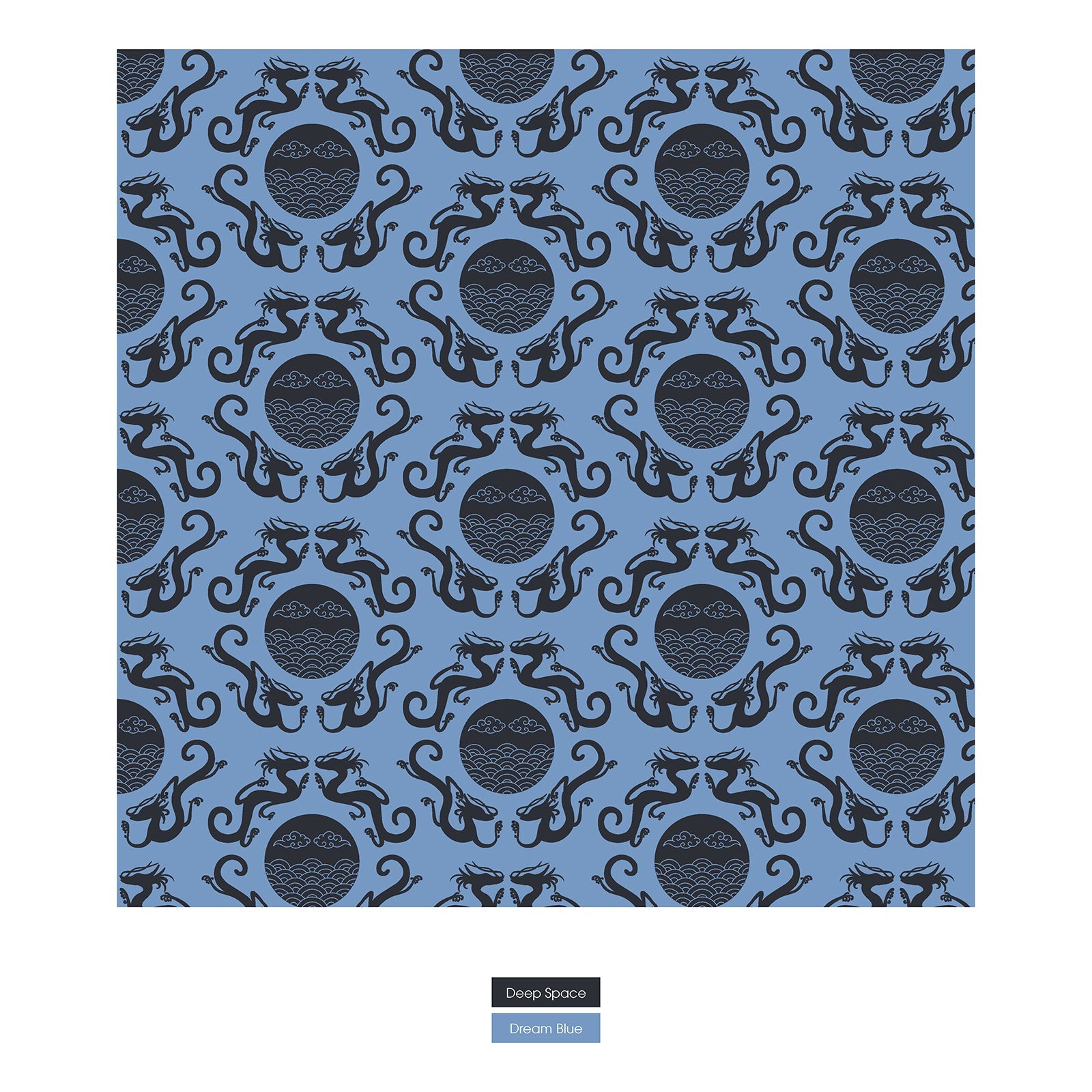 Print Convertible Sleeper with Zipper in Dream Blue Four Dragons