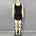 Summer Floral Wafer Tassel Sleeveless Bandage One Piece Dress Hip Dress Elegant Dress