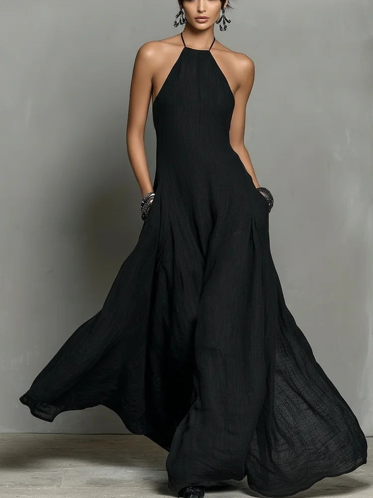 Summer Lady Sexy Minimalist Halter Backless Dress