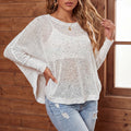 Women Sequined Batwing Sleeve Asymmetric Beach Pullover Top