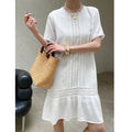 Sinan First Love Atmosphere Tencel Lyocell Hollow Out Cutout Lace Embroidery French Dress Small