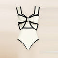 Sexy Swimsuit Women Conservative Cover Belly Lace up Swimsuit Spring Chiffon Beach Skirt Set Swimsuit