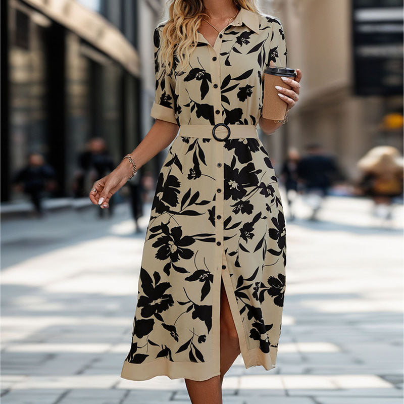 Summer Women Shirt Floral Printed Dress
