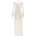 Summer off Shoulder Tube Top Dress Sexy Backless Pleated Slim Dress Women