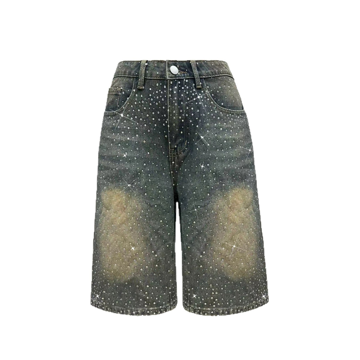 Rhinestone Wide Leg Jeans for Women Spring Autumn Design Trendy Do the Old Cowboy Sexy Middle Pants for Women