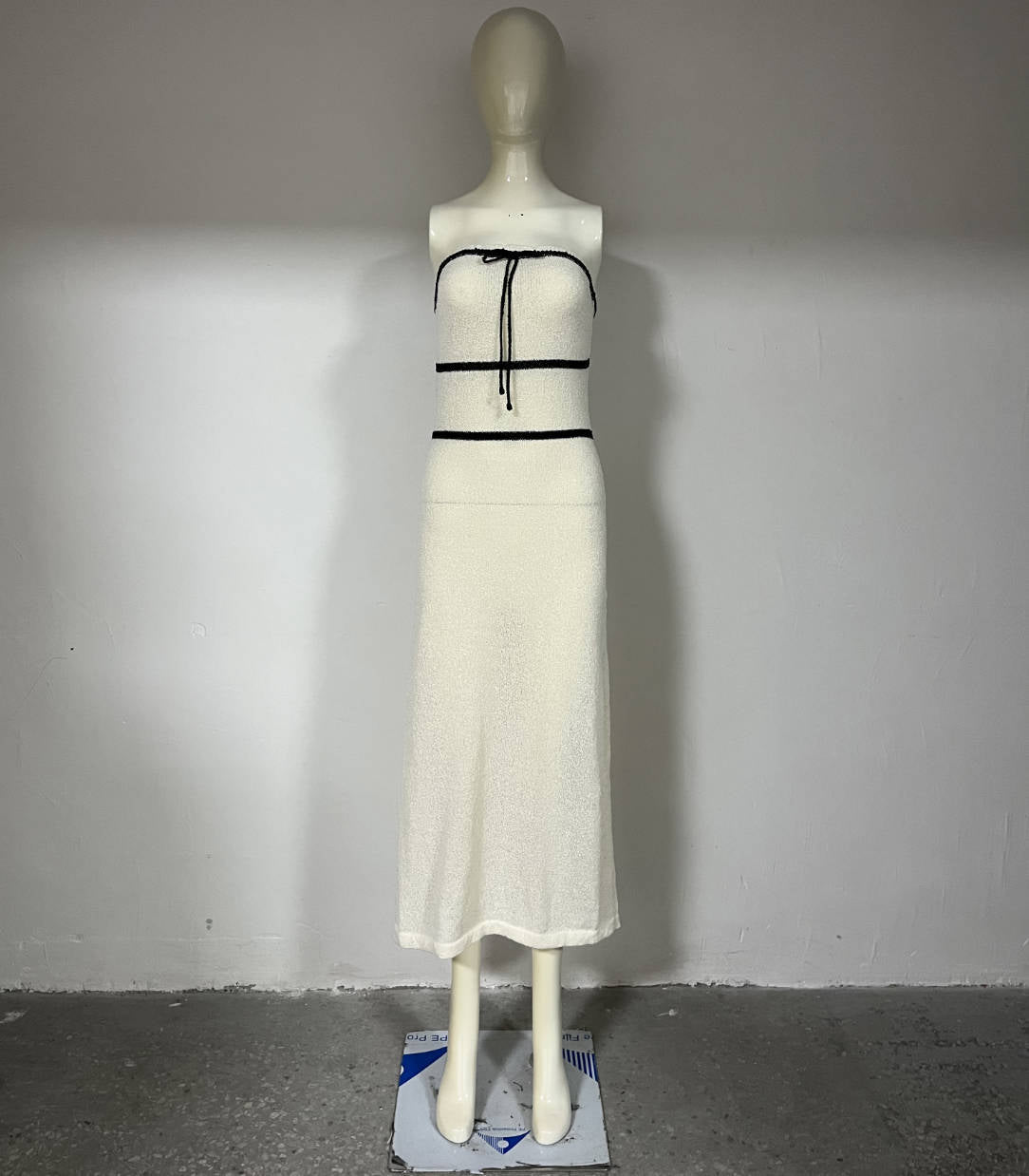 Women Clothing Tube Top Dress High Grade Knitted Maxi Dress Spring Autumn High Grade Maxi Dress