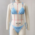 Rhinestone Halter Tie Bikini Set Sexy Asymmetric Two-Piece Swimsuit