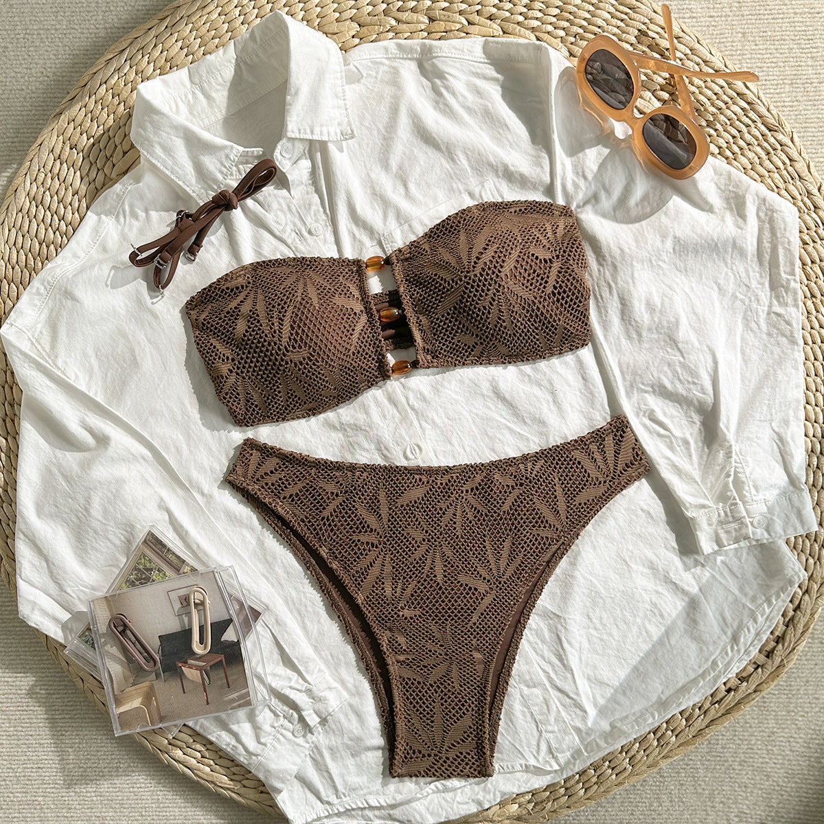 High Waist Geometric Print Bikini Set Boho Resort Vacation Wear