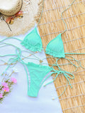 Mint-Green Ruffle Chain Strap Bikini - Sexy Beach Chic Swimsuit