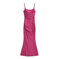 Sexy Sexy Pleated Boning Corset Strap Dress Summer Waisted Slim Fit Package Hip Dress