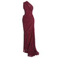 Burgundy Deep V-Neck Lace Fishtail Evening Gown