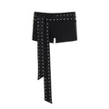 Street Dark Punk Decorative Rivets Bandage Design Low Waisted Shorts Casual Pants Girls