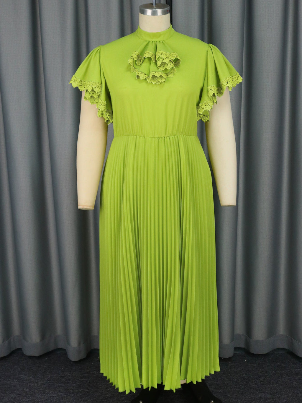 Fashionable Elegant Green A Line Party Cocktail High Waist Pleated Formal Dress