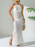 Boho Floral Maxi Dress Cutout Backless Bandage Vacation Beachwear