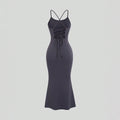Sexy Cross Backless Dress Summer Slim Fit Sheath Fishtail Cami Dress