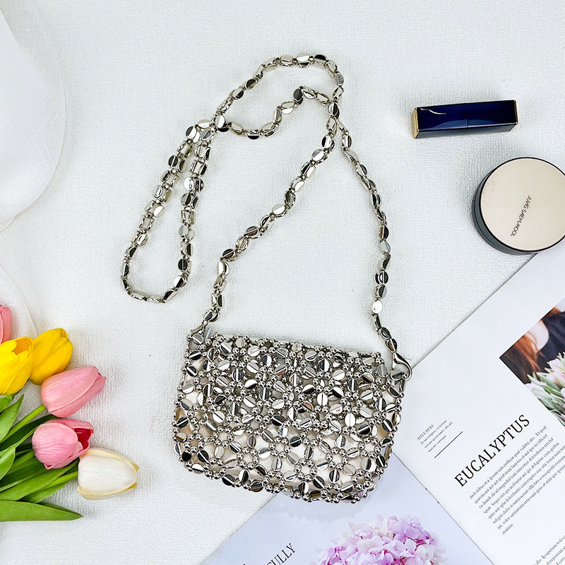 Summer Handmade Delicate Pouch out Accessories Beaded Phone Crossbody Change Lipstick Bag