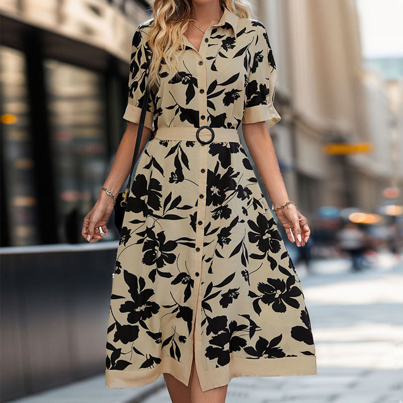 Summer Women Shirt Floral Printed Dress