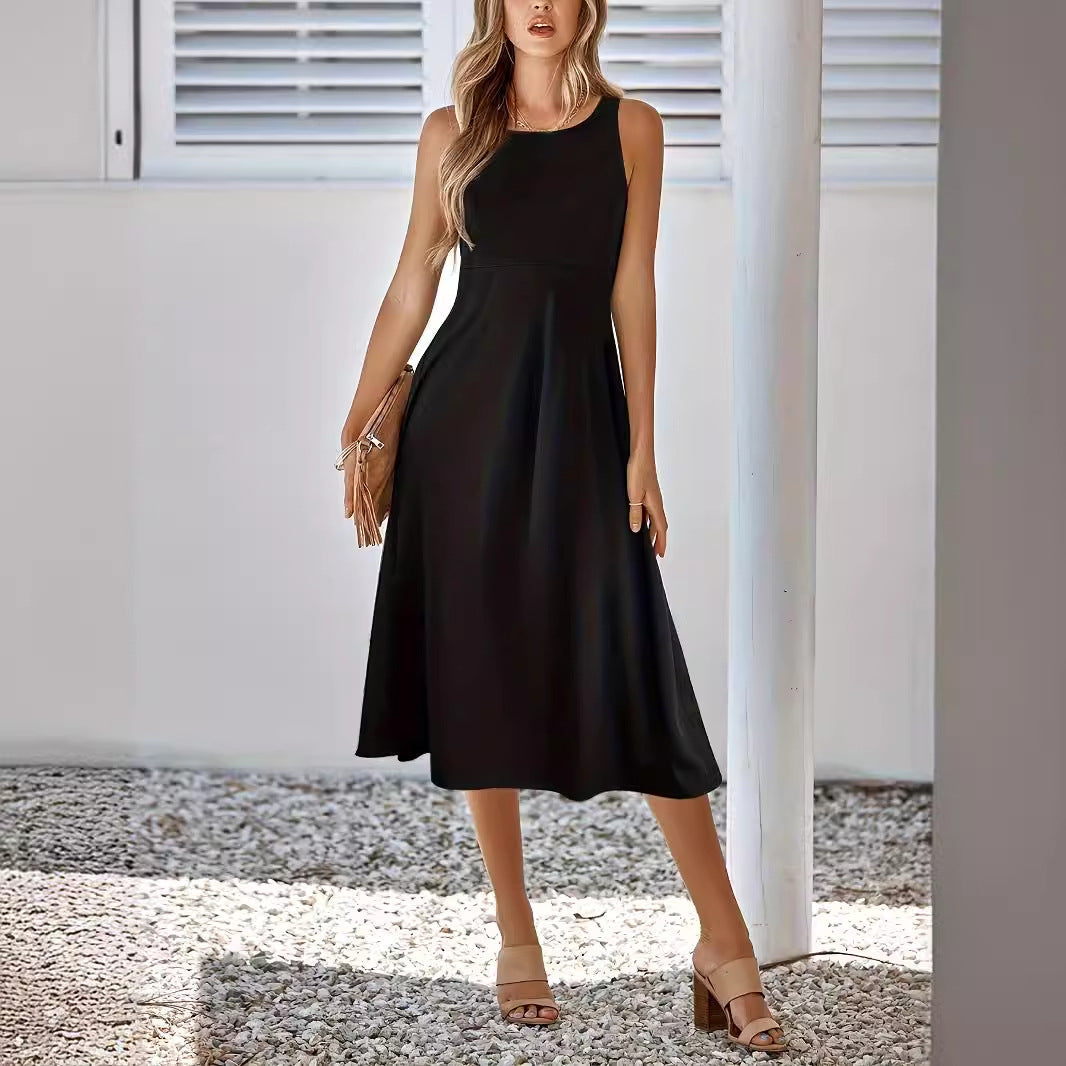 Solid Color Sleeveless Sexy Dress Slim Fit Women