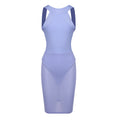 Light Blue Backless Bodycon Vest Dress Slimming Sleeveless Office