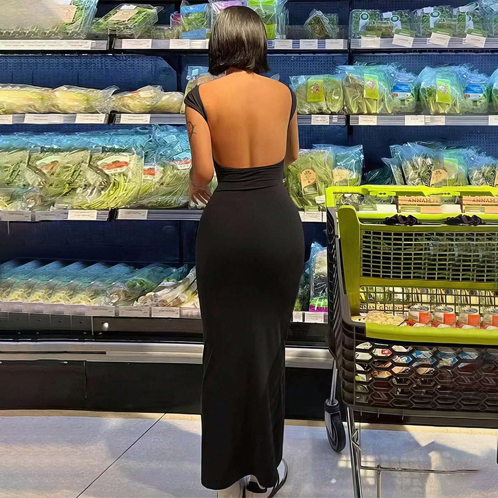 Sexy Bare Back Slim Fit Waist Controlled Slimming Party Disco Dress