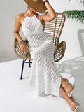 Boho Hollow Out Cutout Beach Dress for Resort Vacation Wear