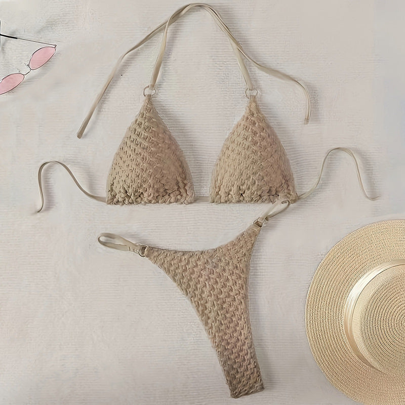 Lace up Bikini Split Swimsuit Women Three Point Bikini Beach Swimsuit Two Piece Sets