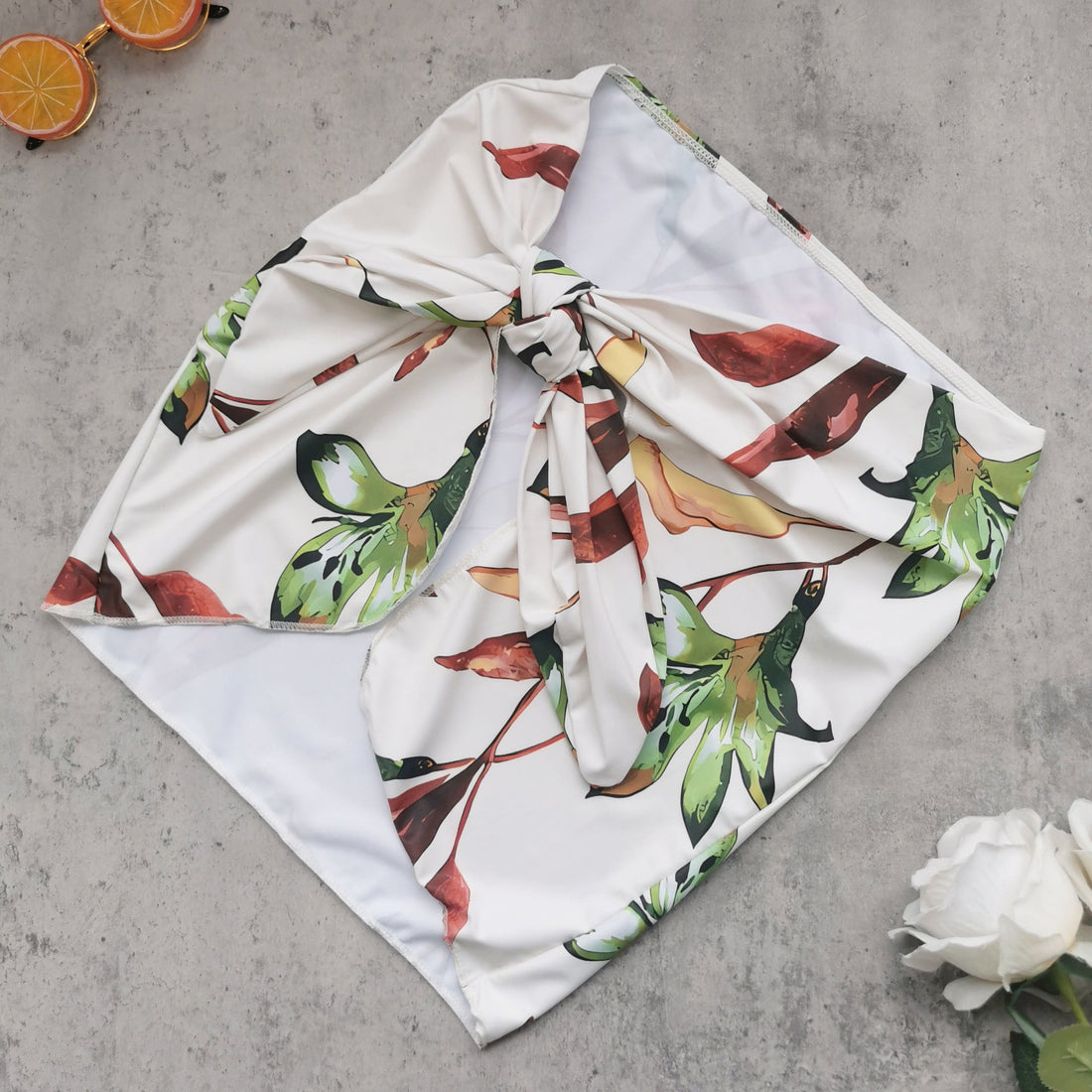 High Waist Bikini Skirt Three Piece Set Boho Split Swimsuit