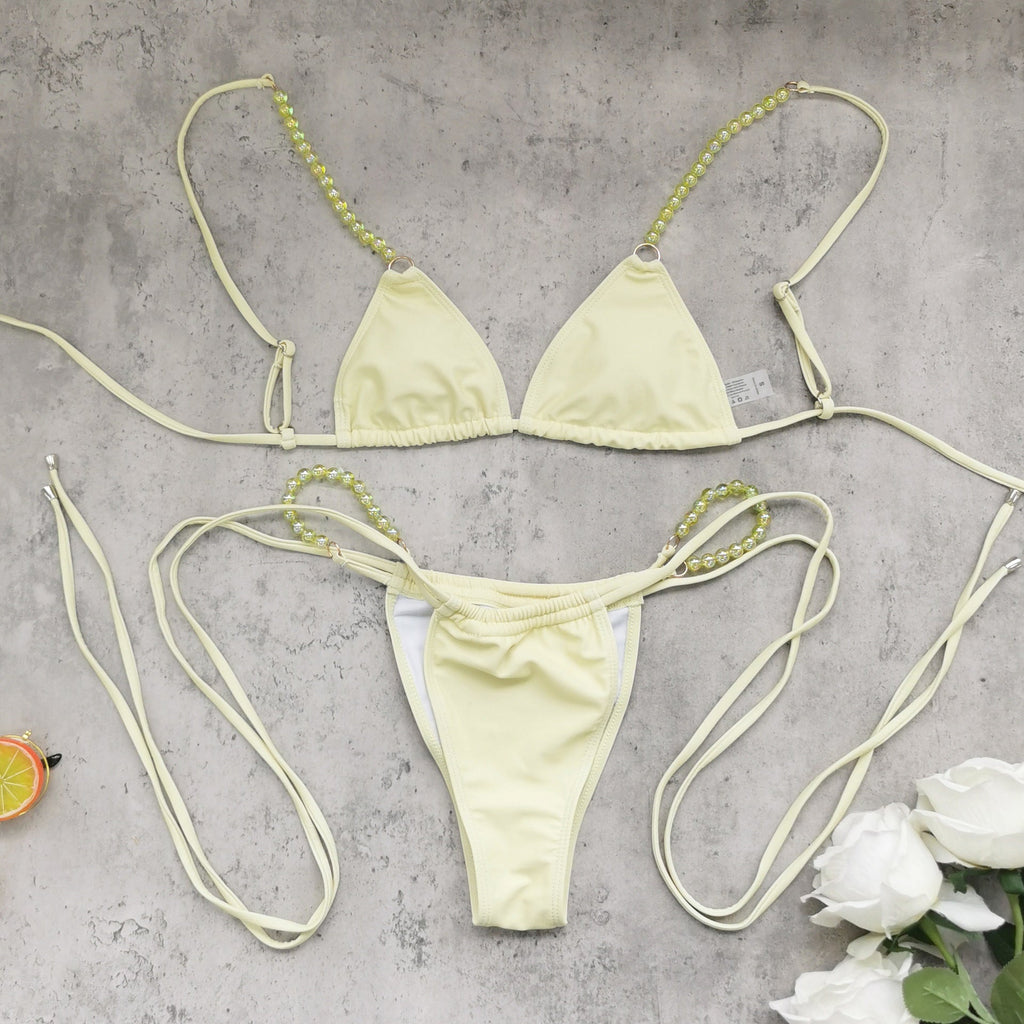 Low Waist Ruched Twisted Bikini Sexy Backless Split Swimsuit