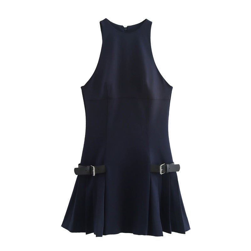 Fashionable Short Two Sides Strap Sleeveless Dress