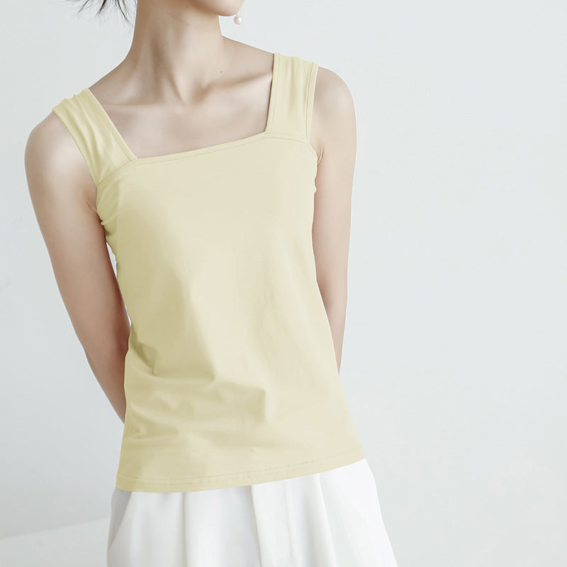 Summer Vest Women Cold Solid Color Cotton Base Ride T Shirt Women Sling