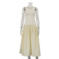 Summer French Sleeveless Vest Dress High Grade Slimming Pleated Stitching Casual Dress