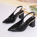 Summer Retro Pointed Office Sexy High Heel Toe Box Women Sandals Plaid Chunky Heel