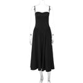 Women Wear Autumn Winter Sexy Waist Trimming Slim Backless Sling Dress