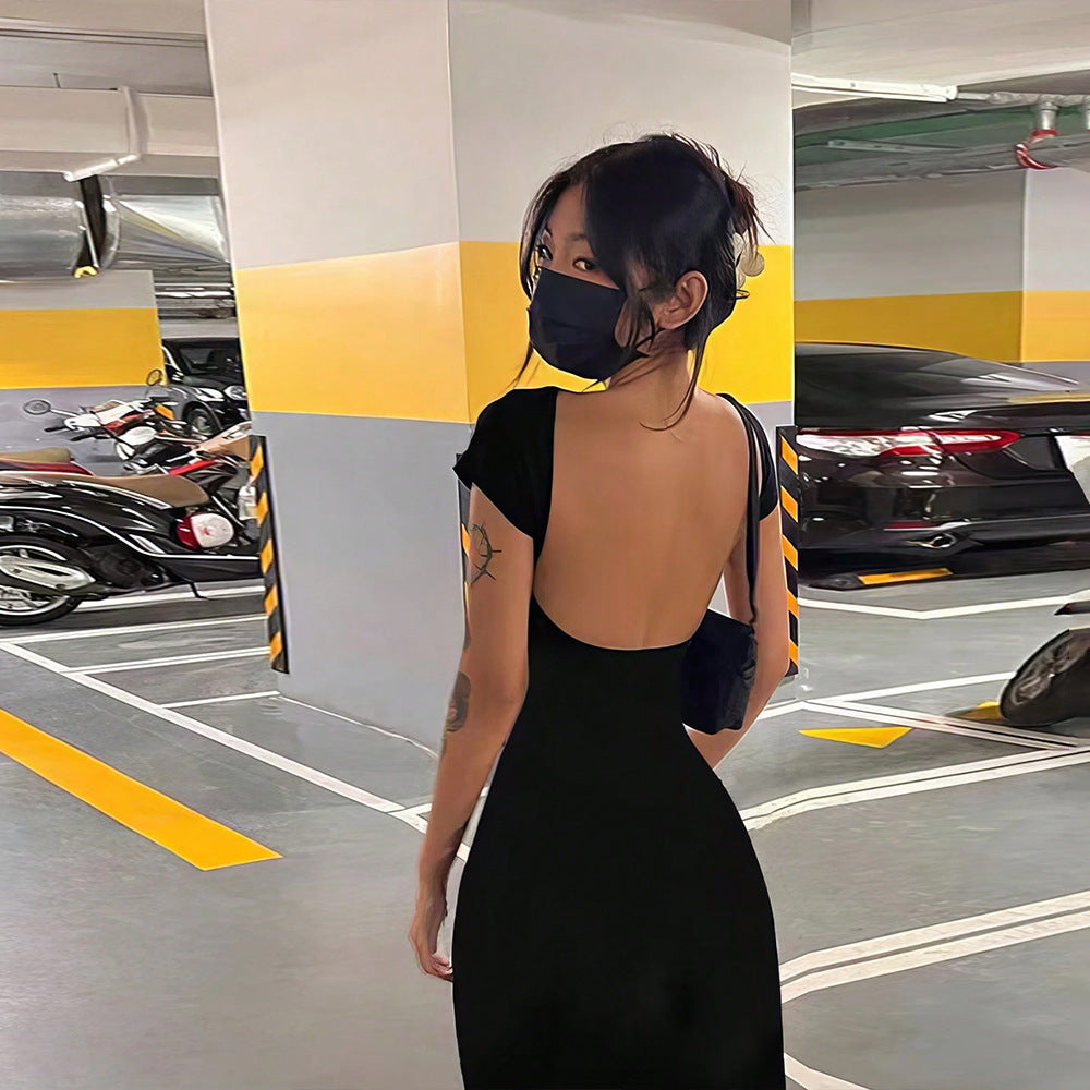 Sexy Bare Back Slim Fit Waist Controlled Slimming Party Disco Dress
