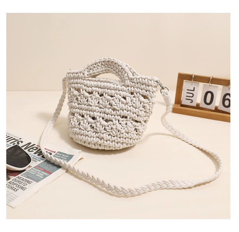 Woven Crochet Crossbody Bag Hollow Out Summer Beach Purse - Image 10