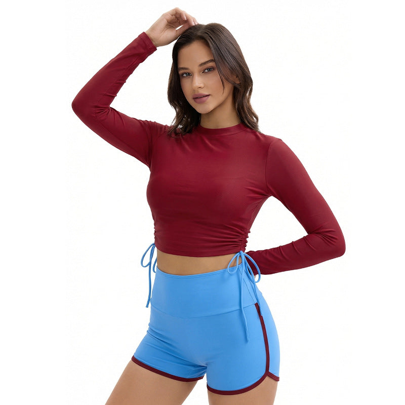 Long Sleeve Two-Piece Sunscreen Swimsuit: Conservative Boho Set