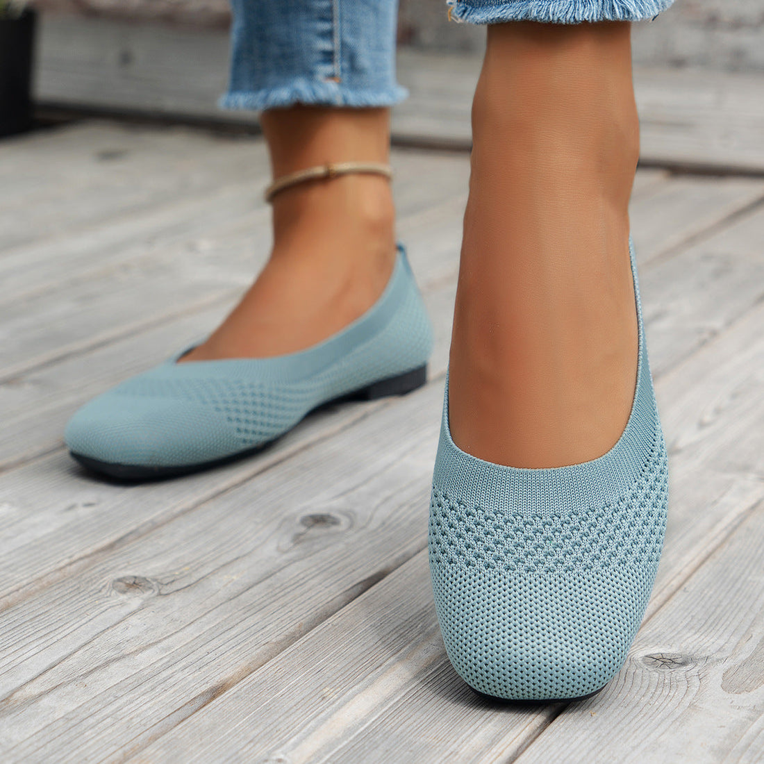 Women’s Flying Woven Mesh Shallow-Mouth Breathable Flats