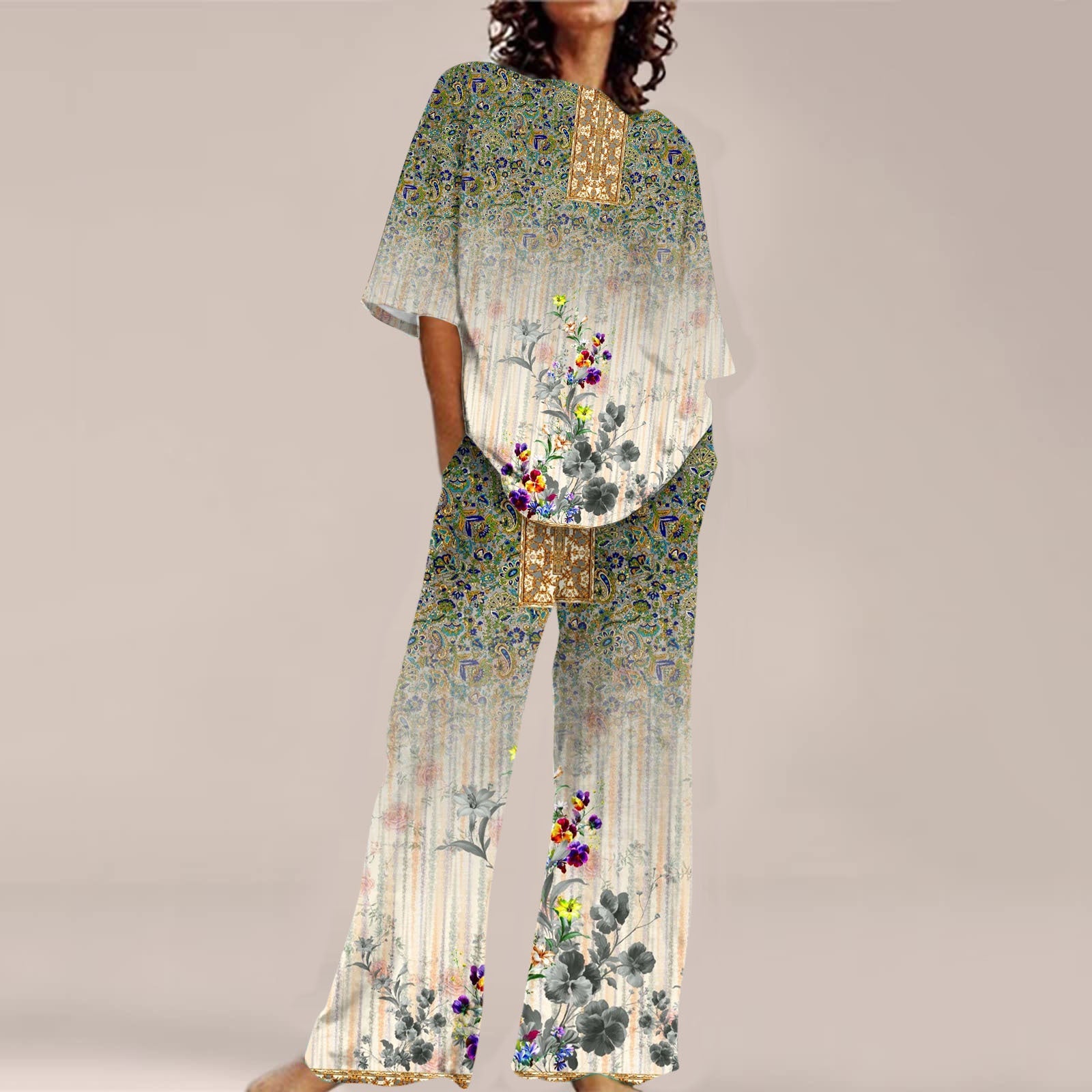 Fashion Personalized Women's 3D Printed Short Sleeve Suit