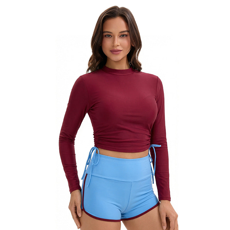 Long Sleeve Two-Piece Sunscreen Swimsuit: Conservative Boho Set