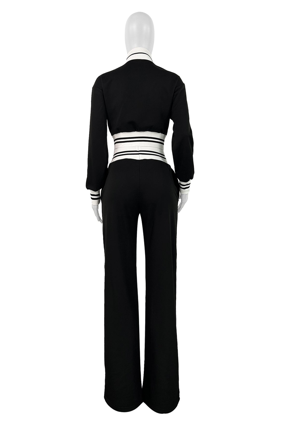 Women's Knit Two Piece Pant Set | Crop Top & Wide Leg