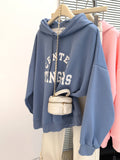 Women's Vintage Loose Fit Hoodie with Graphic Print - Fleece Lined - Image 6