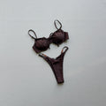 Ruched Tie-Front Bikini Set Boho Vacation Women's Swimsuit