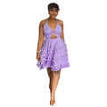 Backless Strap Elegant Wooden Ear Sexy Slim Cake Women Dress