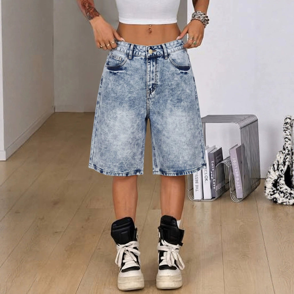 Summer Denim Shorts Women Trendy Casual All Matching Loose Shorts