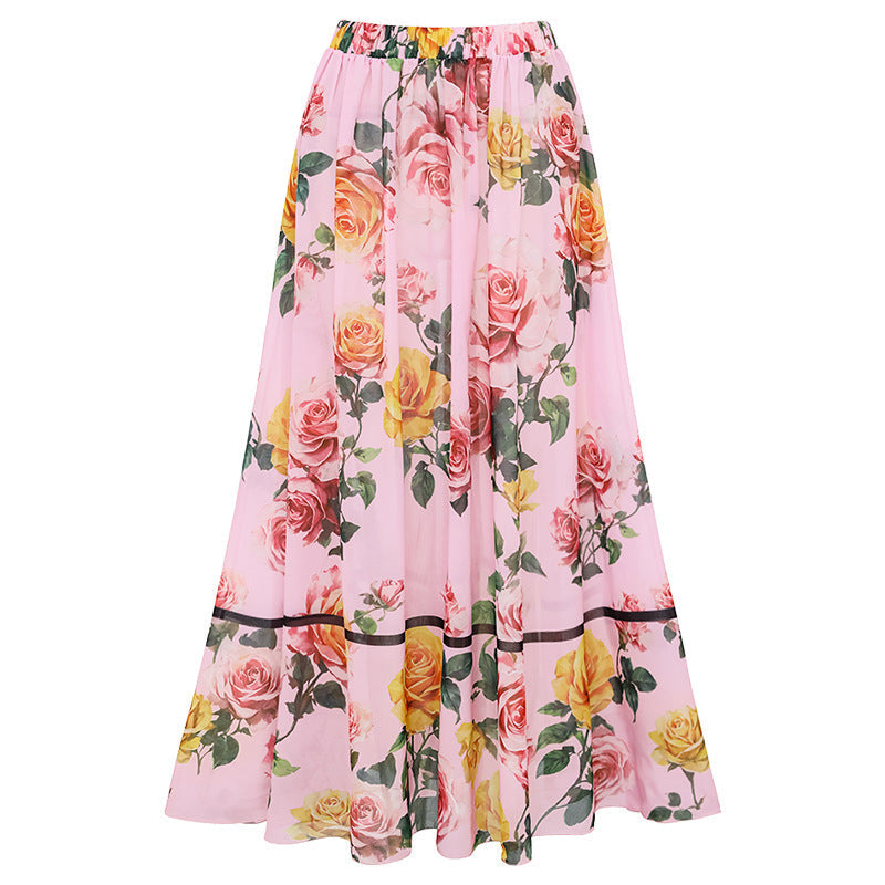 Pink Floral Asymmetric Ruched Swimsuit Set for Vacation