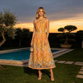 Seaside Vacation Maxi Dress Summer Embroidered Halter Light Luxury High Grade Slim Dress Women