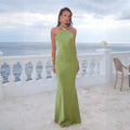 Sexy Halter Backless Maxi Beach Dress - Boho Cutout Swim Cover Up